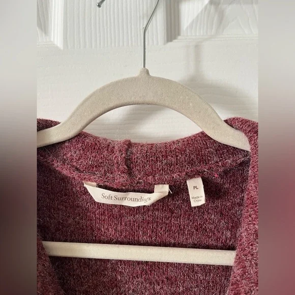 Mauve Soft Surroundings Belted Sweater Vest Size Large Petite - Picture 5 of 7